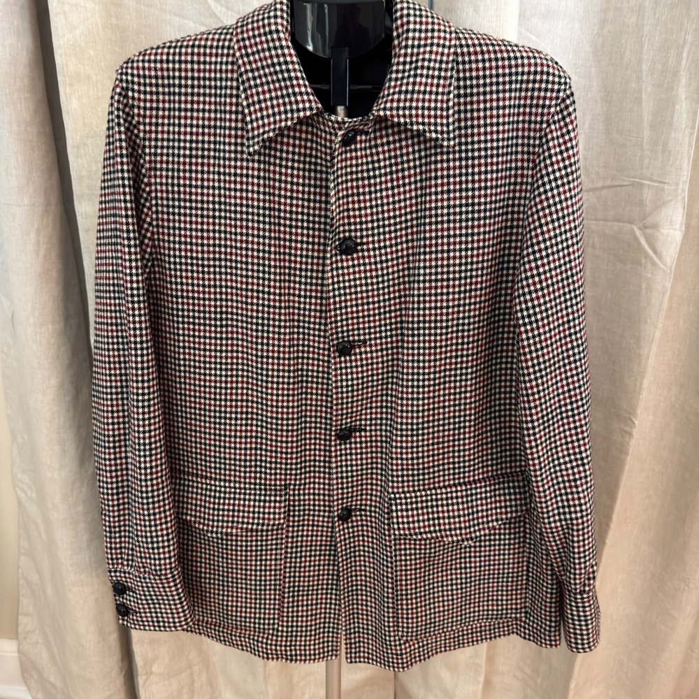 Vintage Pendleton Women's M 100% Virgin Wool Houndstooth Shirt Jacket USA